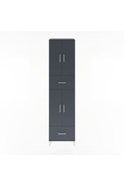 Hyperion Dolap 4 Raflı 2 Çekmeceli 4 Kapaklı 60x44x243 Antrasit-Antrasit