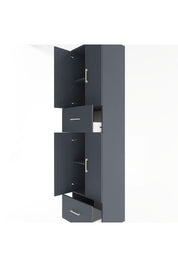 Hyperion Dolap 4 Raflı 2 Çekmeceli 4 Kapaklı 60x44x243 Antrasit-Antrasit