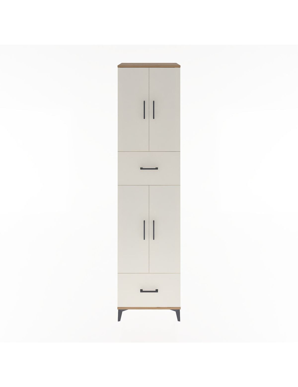 Hyperion Dolap 4 Raflı 2 Çekmeceli 4 Kapaklı 60x44x243 Çam-Aytaşı