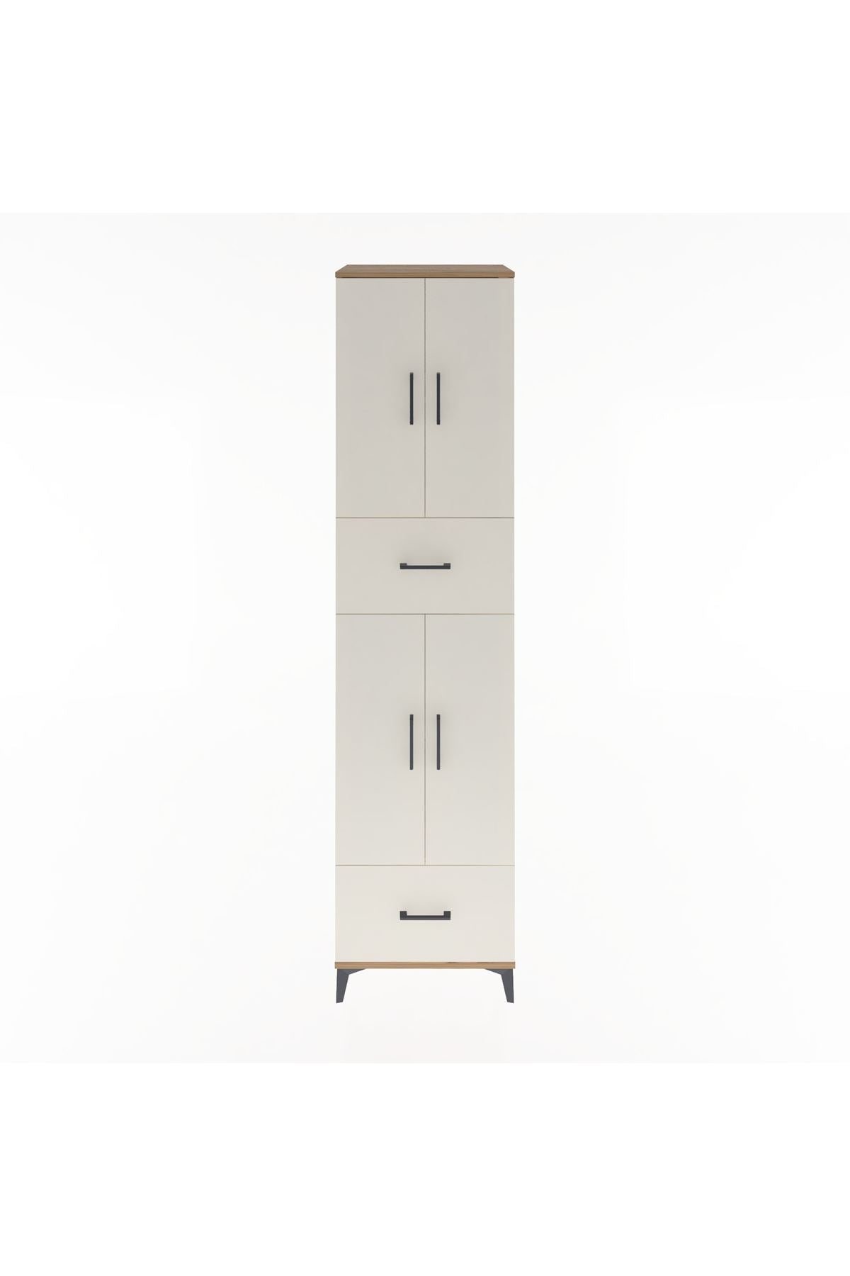 Hyperion Dolap 4 Raflı 2 Çekmeceli 4 Kapaklı 60x44x243 Çam-Aytaşı