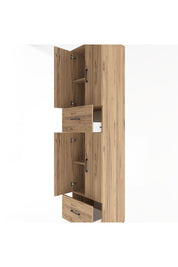 Hyperion Dolap 4 Raflı 2 Çekmeceli 4 Kapaklı 60x44x243 Çam-Çam