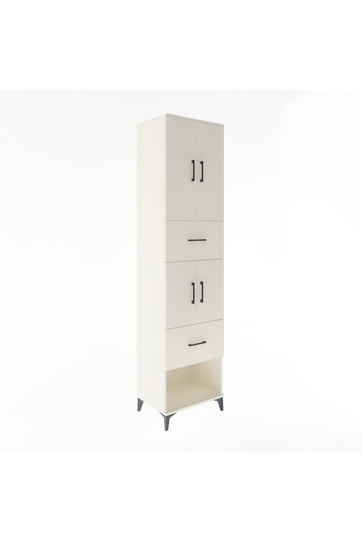 Hyperion Dolap 3 Raflı 2 Çekmeceli 4 Kapaklı 60x44x243 Aytaşı-Aytaşı