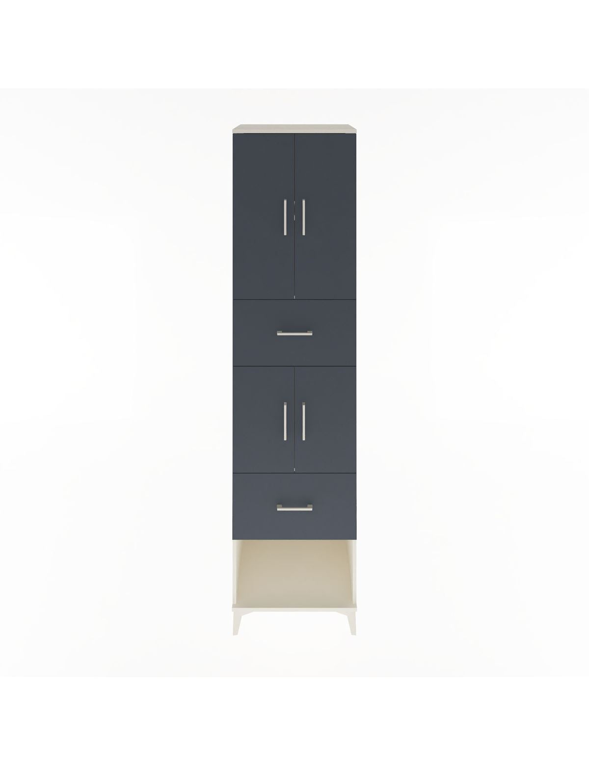 Hyperion Dolap 3 Raflı 2 Çekmeceli 4 Kapaklı 60x44x243 Aytaşı-Antrasit