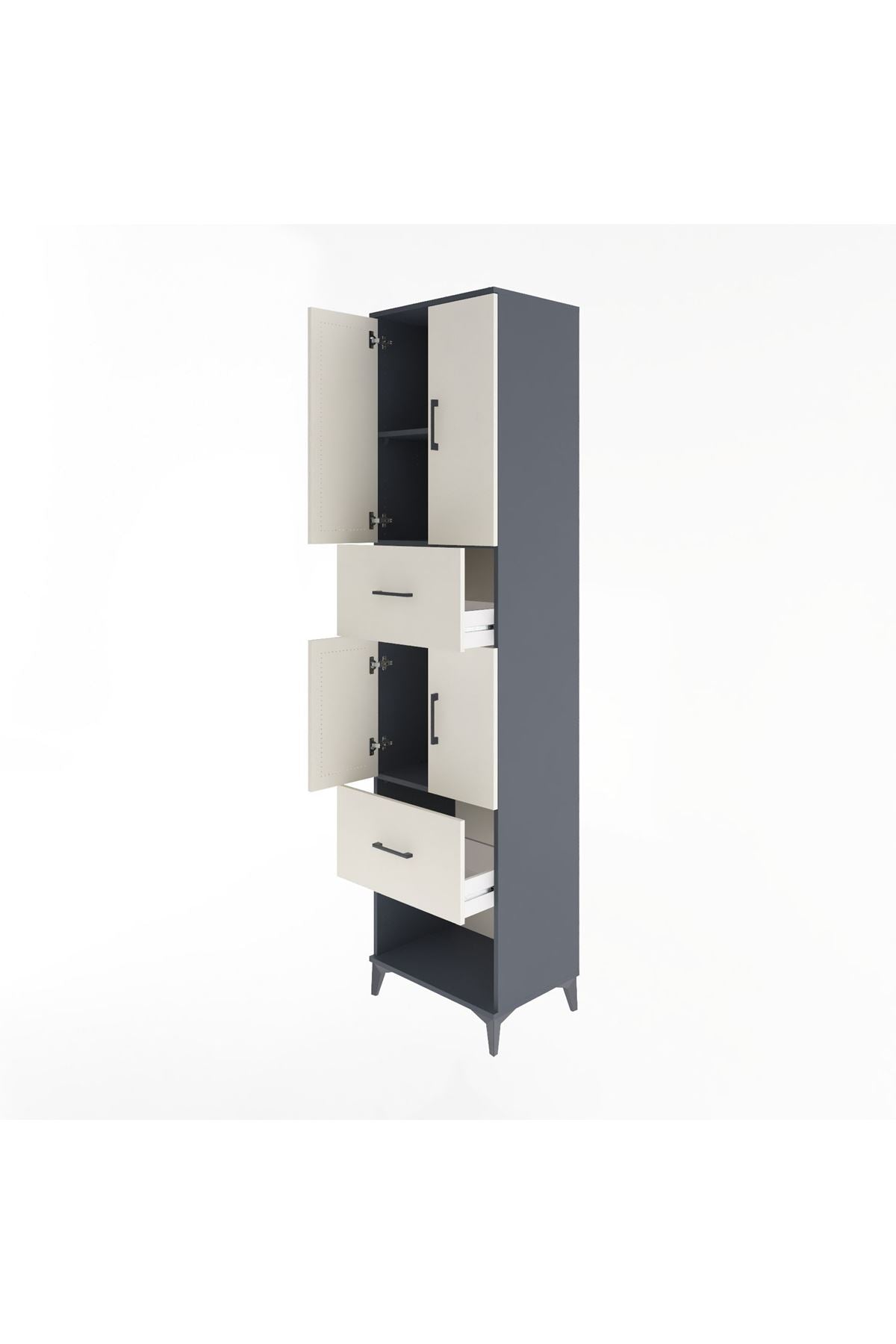 Hyperion Dolap 3 Raflı 2 Çekmeceli 4 Kapaklı 60x44x243 - S65M054V4B