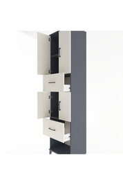 Hyperion Dolap 3 Raflı 2 Çekmeceli 4 Kapaklı 60x44x243 Antrasit-Aytaşı