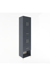 Hyperion Dolap 3 Raflı 2 Çekmeceli 4 Kapaklı 60x44x243 Antrasit-Antrasit