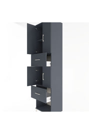 Hyperion Dolap 3 Raflı 2 Çekmeceli 4 Kapaklı 60x44x243 Antrasit-Antrasit