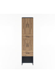 Hyperion Dolap 3 Raflı 2 Çekmeceli 4 Kapaklı 60x44x243 Antrasit-Çam