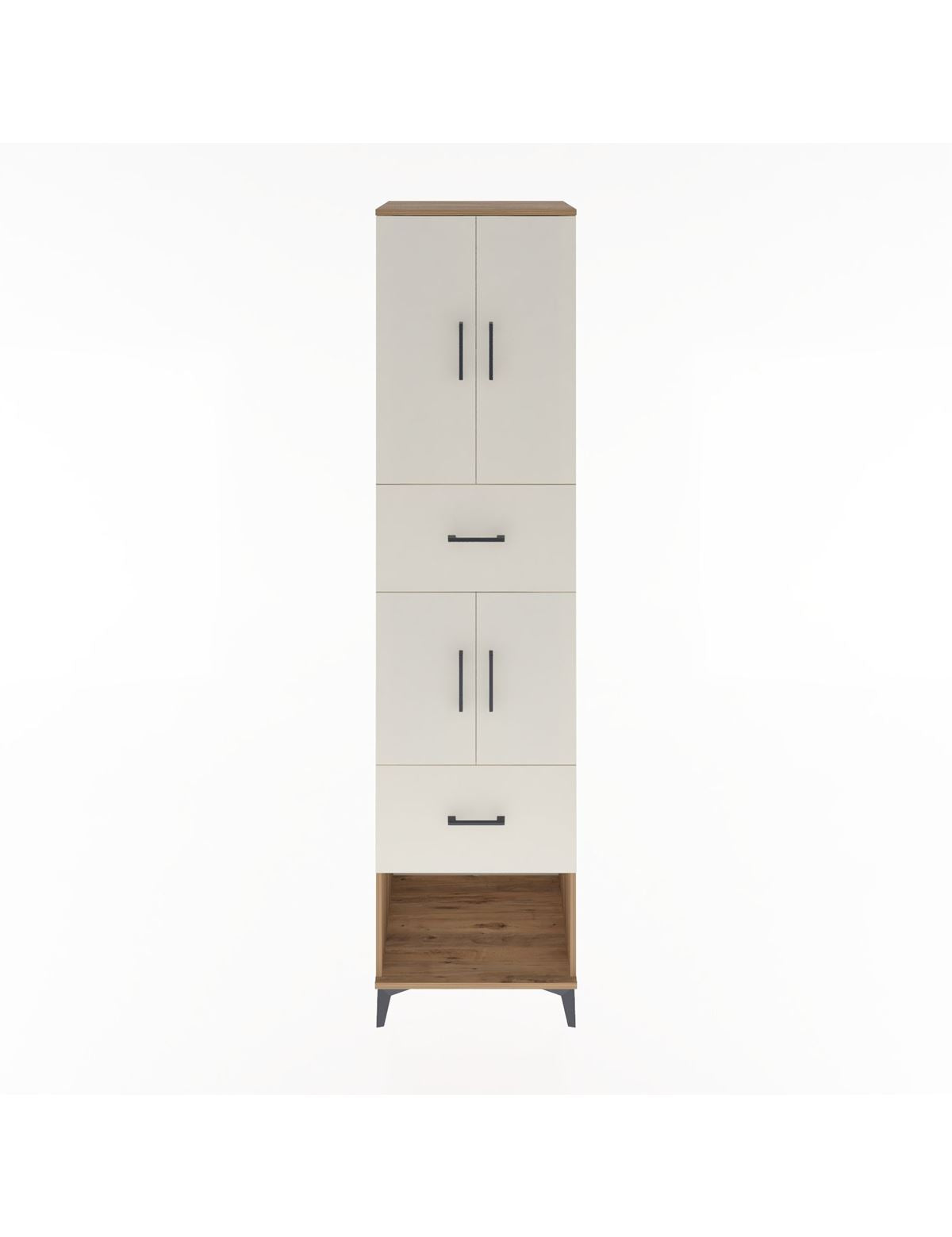 Hyperion Dolap 3 Raflı 2 Çekmeceli 4 Kapaklı 60x44x243 Çam-Aytaşı