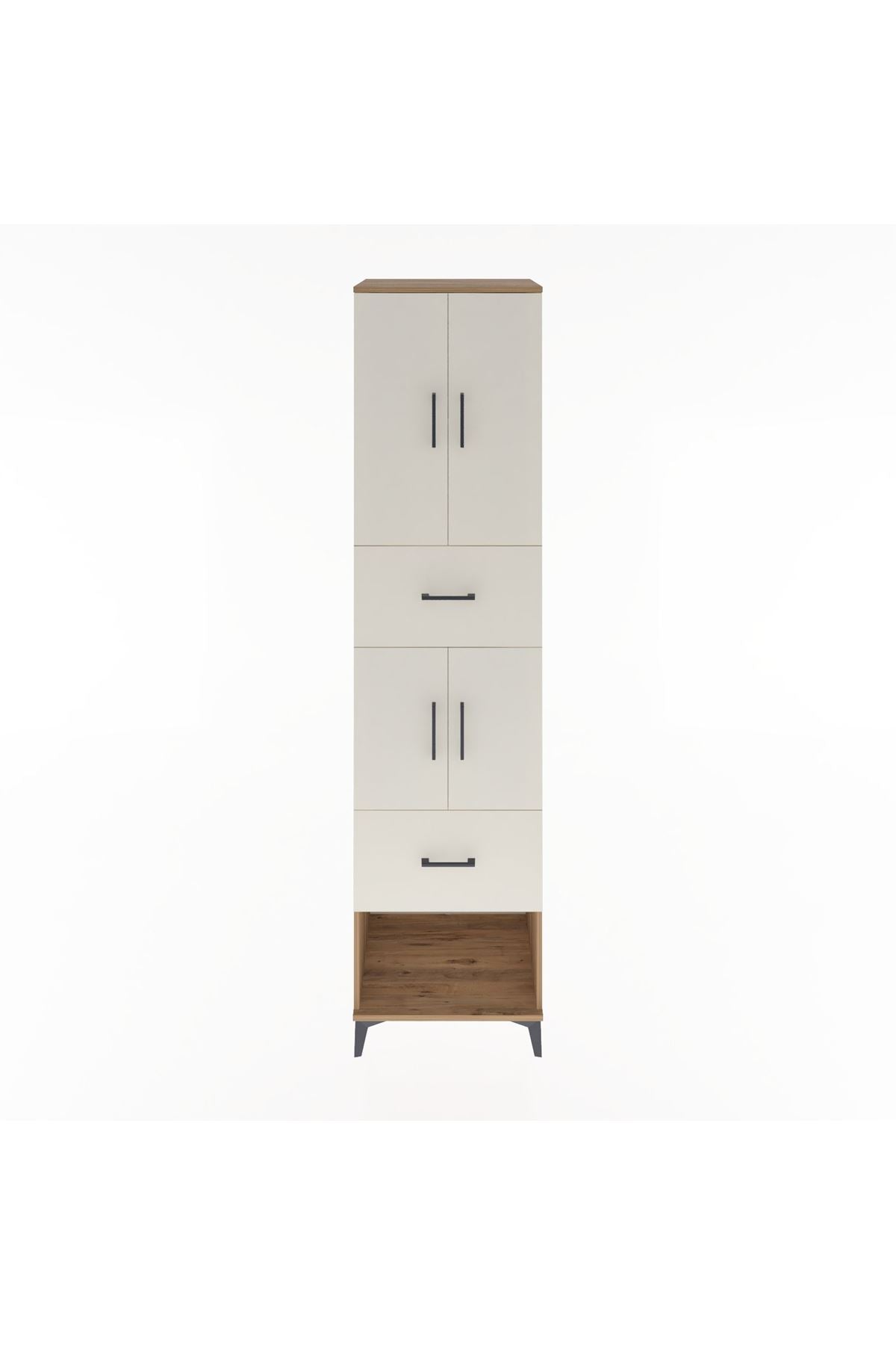 Hyperion Dolap 3 Raflı 2 Çekmeceli 4 Kapaklı 60x44x243 Çam-Aytaşı