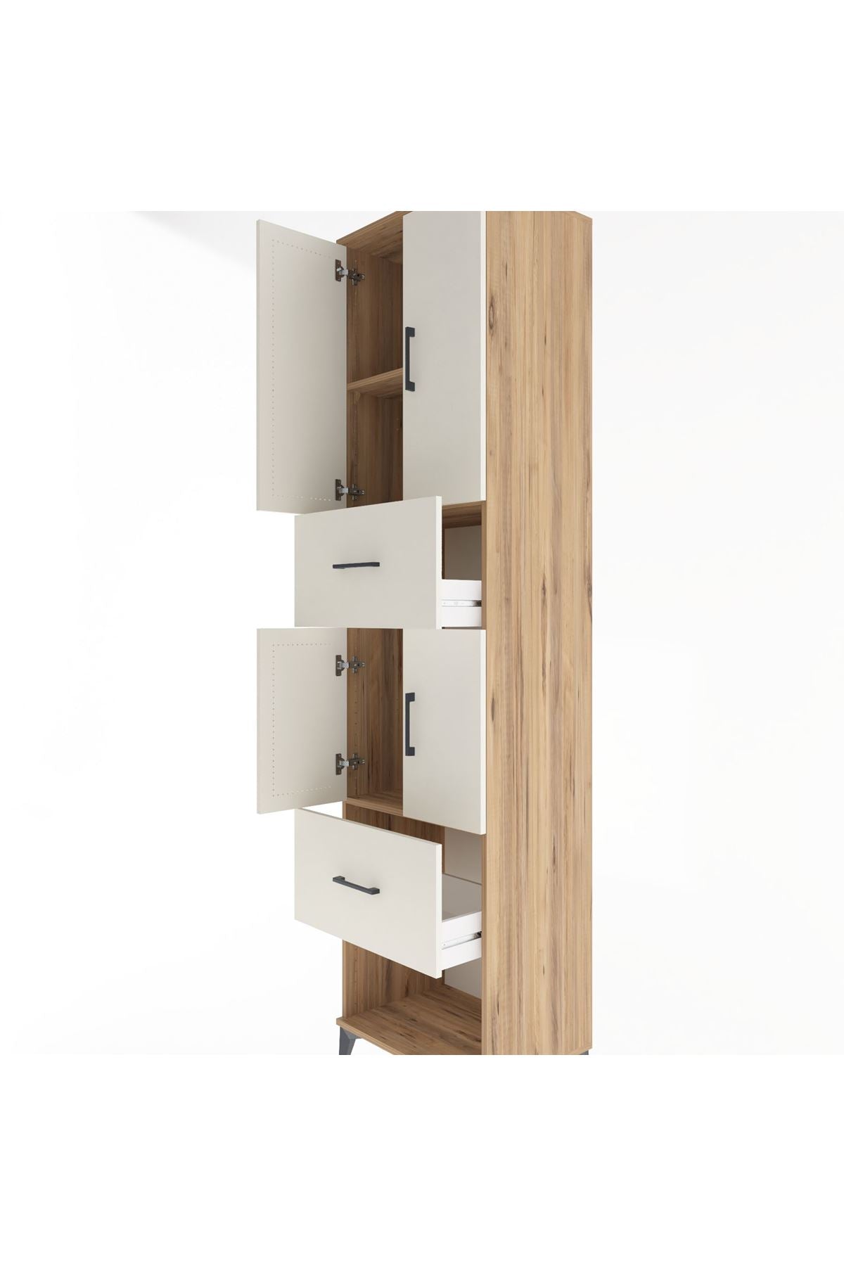 Hyperion Dolap 3 Raflı 2 Çekmeceli 4 Kapaklı 60x44x243 - S65M054V7B
