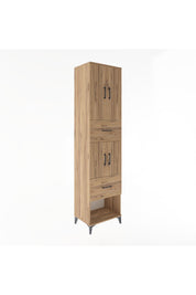 Hyperion Dolap 3 Raflı 2 Çekmeceli 4 Kapaklı 60x44x243 Çam-Çam