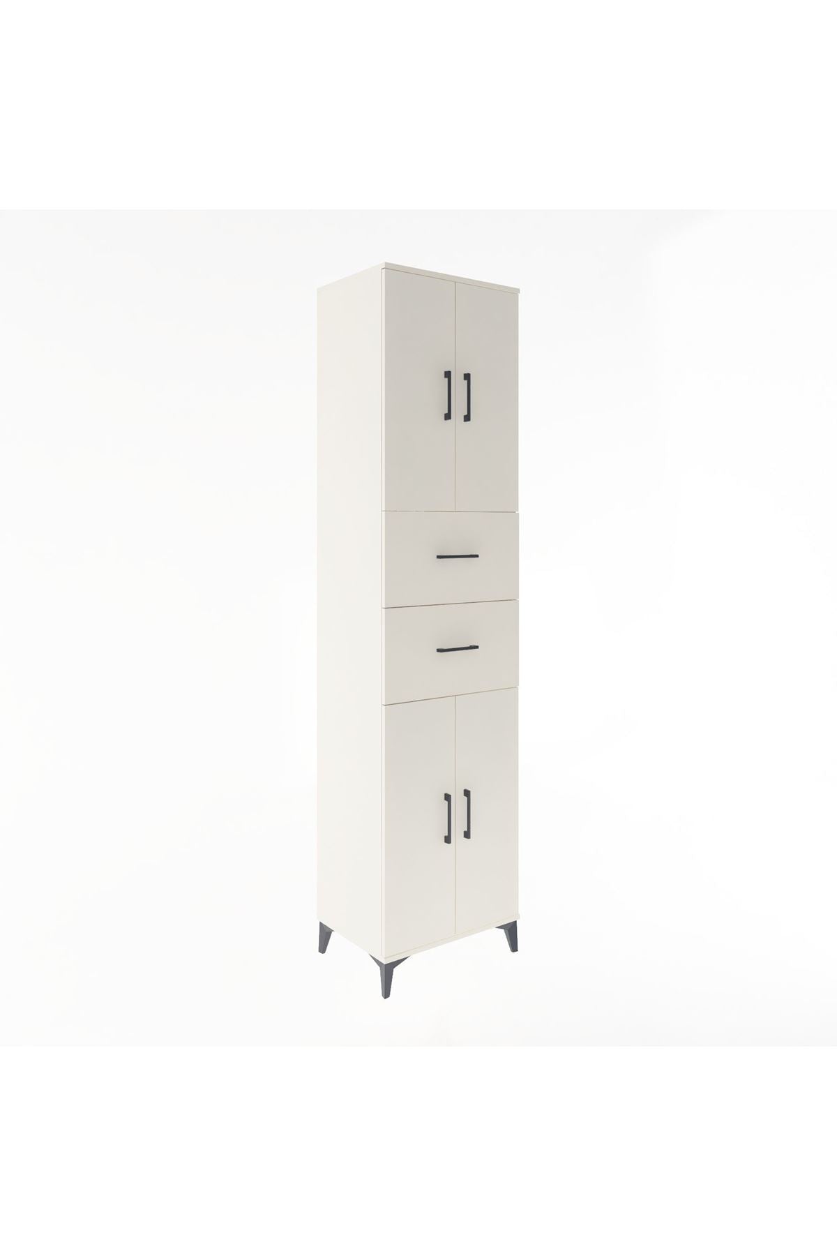 Hyperion Dolap 3 Raflı 2 Çekmeceli 4 Kapaklı 60x44x243 Aytaşı-Aytaşı