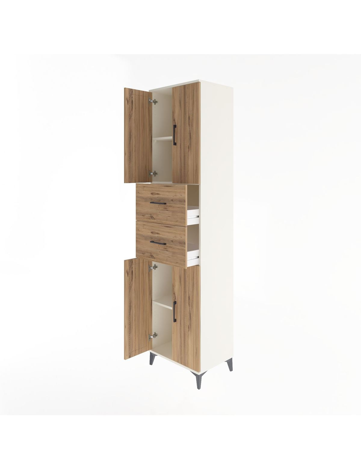Hyperion Dolap 3 Raflı 2 Çekmeceli 4 Kapaklı 60x44x243 - S65M055V3B