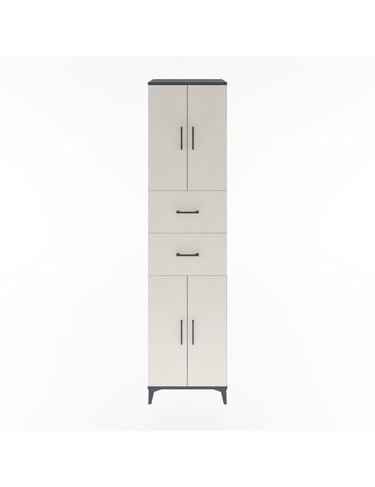 Hyperion Dolap 3 Raflı 2 Çekmeceli 4 Kapaklı 60x44x243 Antrasit-Aytaşı