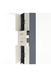 Hyperion Dolap 3 Raflı 2 Çekmeceli 4 Kapaklı 60x44x243 Antrasit-Aytaşı