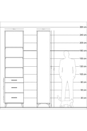 Hyperion Dolap 4 Raflı 3 Çekmeceli 60x44x243 Aytaşı-Aytaşı