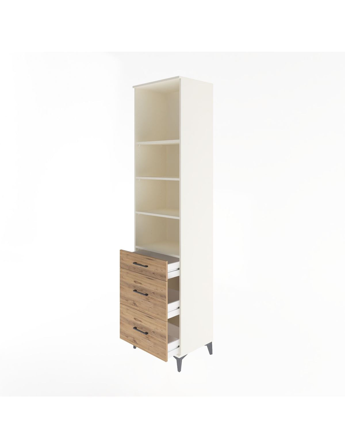 Hyperion Dolap 4 Raflı 3 Çekmeceli 60x44x243 - S65M056V3B