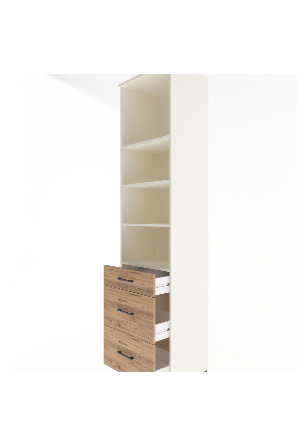 Hyperion Dolap 4 Raflı 3 Çekmeceli 60x44x243 Aytaşı-Çam