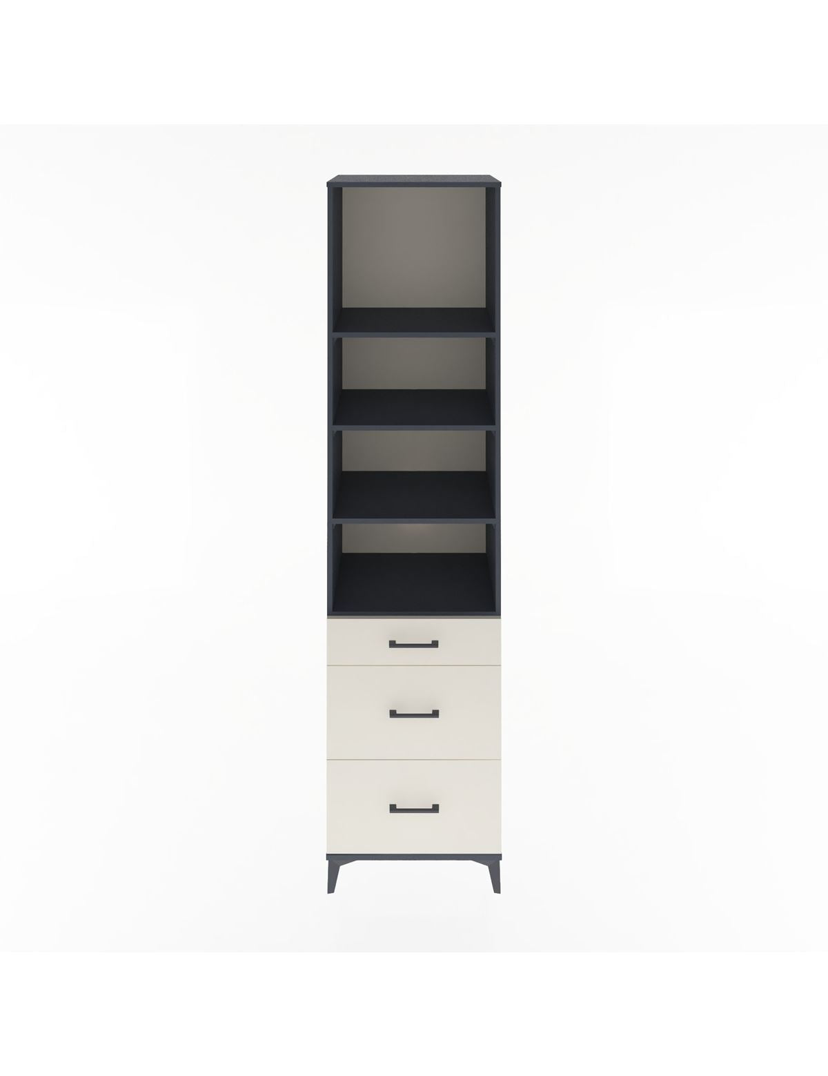 Hyperion Dolap 4 Raflı 3 Çekmeceli 60x44x243 Antrasit-Aytaşı