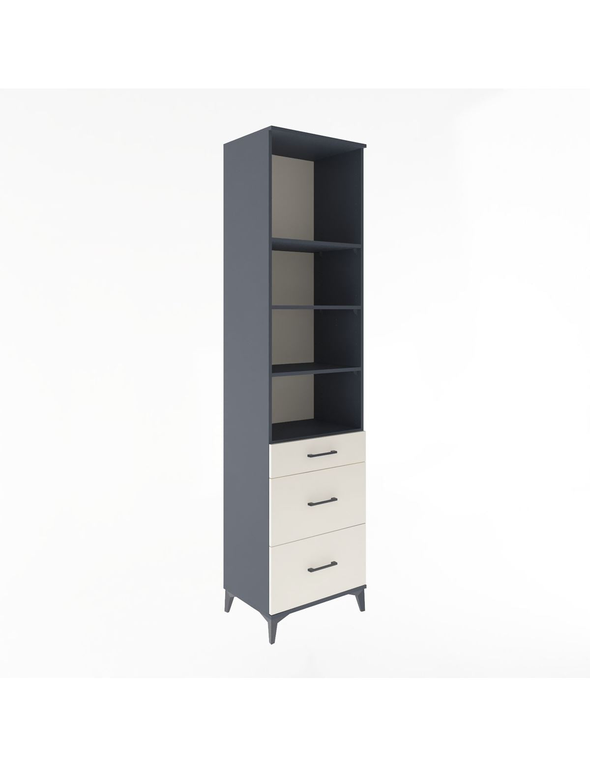 Hyperion Dolap 4 Raflı 3 Çekmeceli 60x44x243 Antrasit-Aytaşı