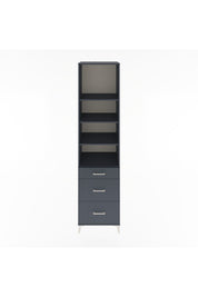 Hyperion Dolap 4 Raflı 3 Çekmeceli 60x44x243 Antrasit-Antrasit