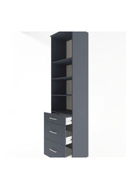 Hyperion Dolap 4 Raflı 3 Çekmeceli 60x44x243 Antrasit-Antrasit