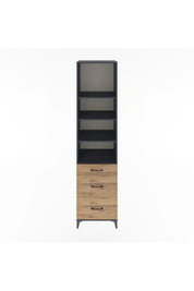 Hyperion Dolap 4 Raflı 3 Çekmeceli 60x44x243 Antrasit-Çam