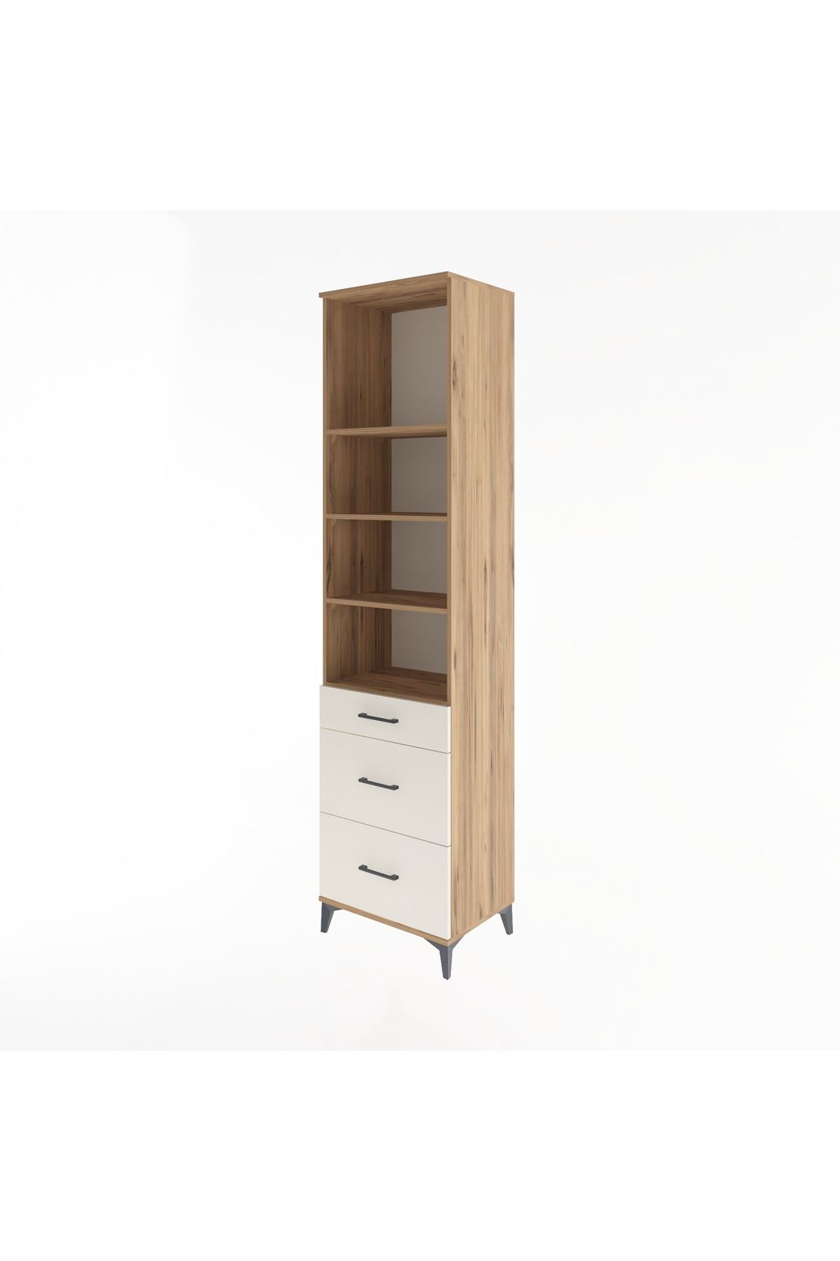 Hyperion Dolap 4 Raflı 3 Çekmeceli 60x44x243 Çam-Aytaşı