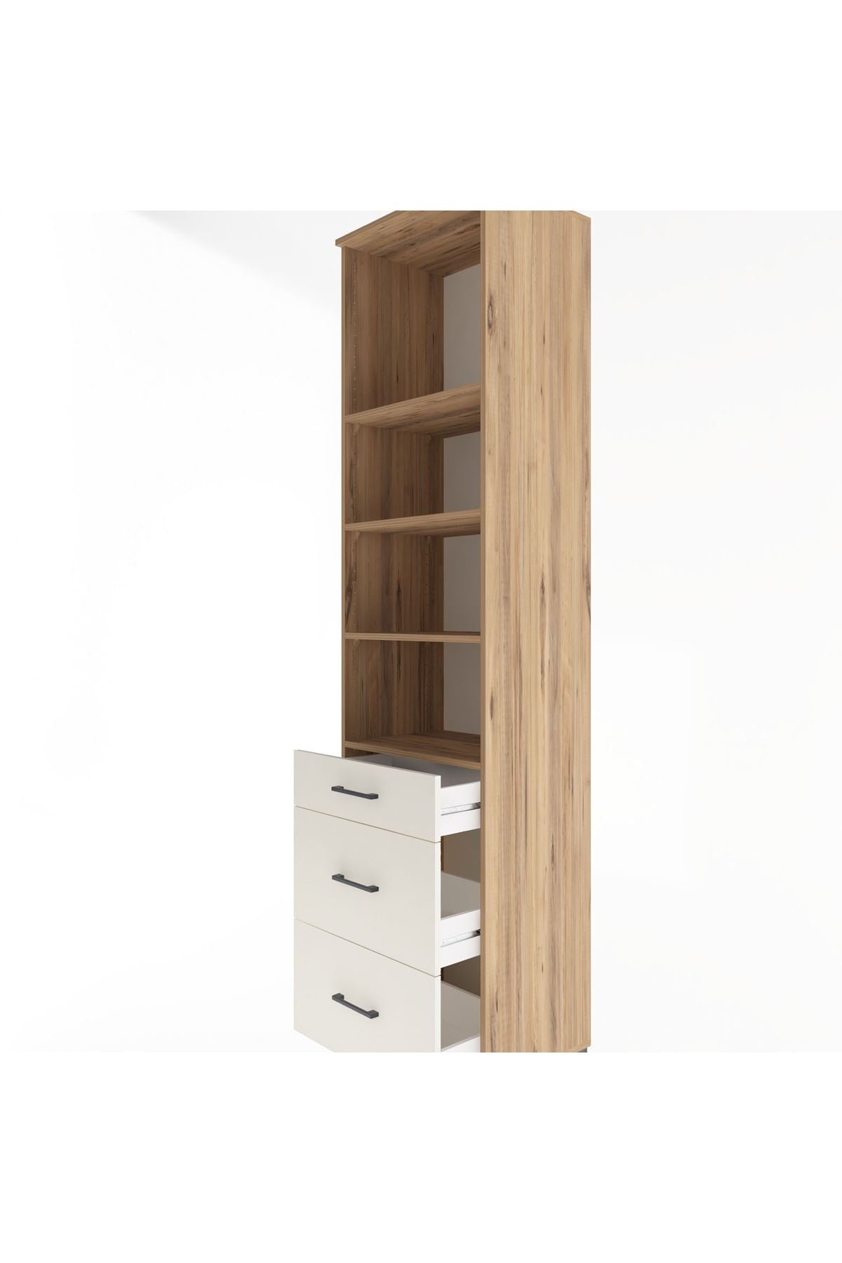 Hyperion Dolap 4 Raflı 3 Çekmeceli 60x44x243 Çam-Aytaşı