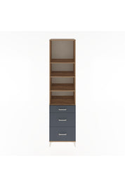 Hyperion Dolap 4 Raflı 3 Çekmeceli 60x44x243 Çam-Antrasit