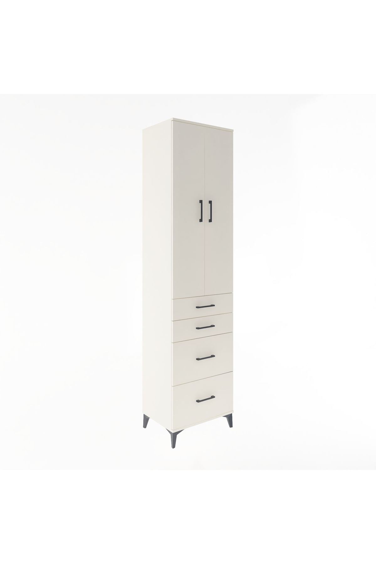 Hyperion Dolap 4 Raflı 4 Çekmeceli 2 Kapaklı 60x44x243 Aytaşı-Aytaşı