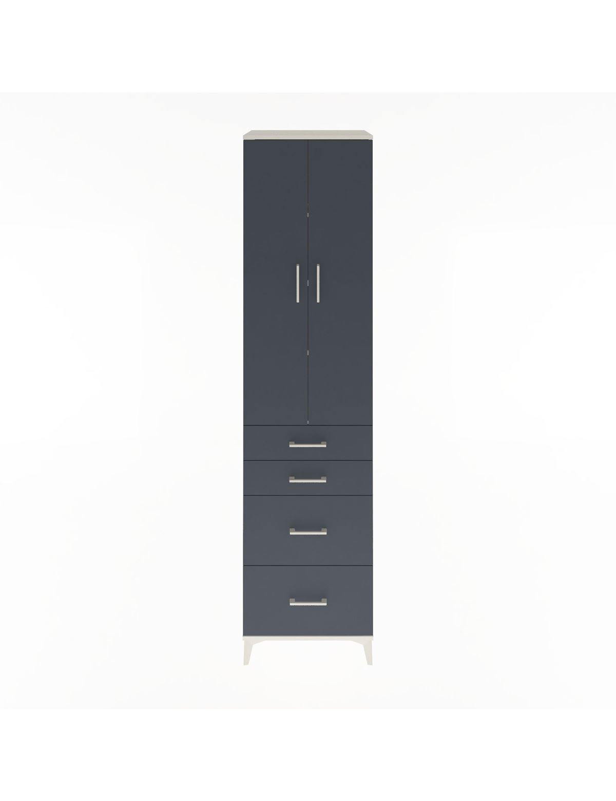 Hyperion Dolap 4 Raflı 4 Çekmeceli 2 Kapaklı 60x44x243 Aytaşı-Antrasit