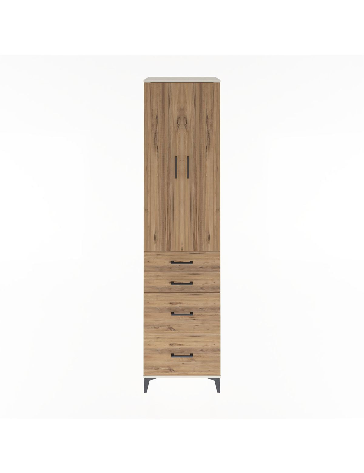 Hyperion Dolap 4 Raflı 4 Çekmeceli 2 Kapaklı 60x44x243 Aytaşı-Çam