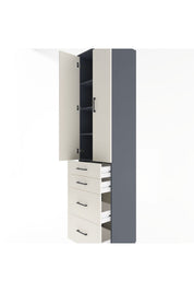 Hyperion Dolap 4 Raflı 4 Çekmeceli 2 Kapaklı 60x44x243 Antrasit-Aytaşı