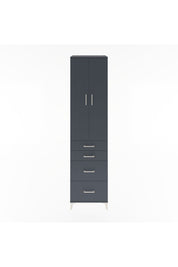 Hyperion Dolap 4 Raflı 4 Çekmeceli 2 Kapaklı 60x44x243 Antrasit-Antrasit
