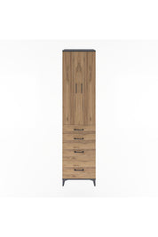 Hyperion Dolap 4 Raflı 4 Çekmeceli 2 Kapaklı 60x44x243 Antrasit-Çam