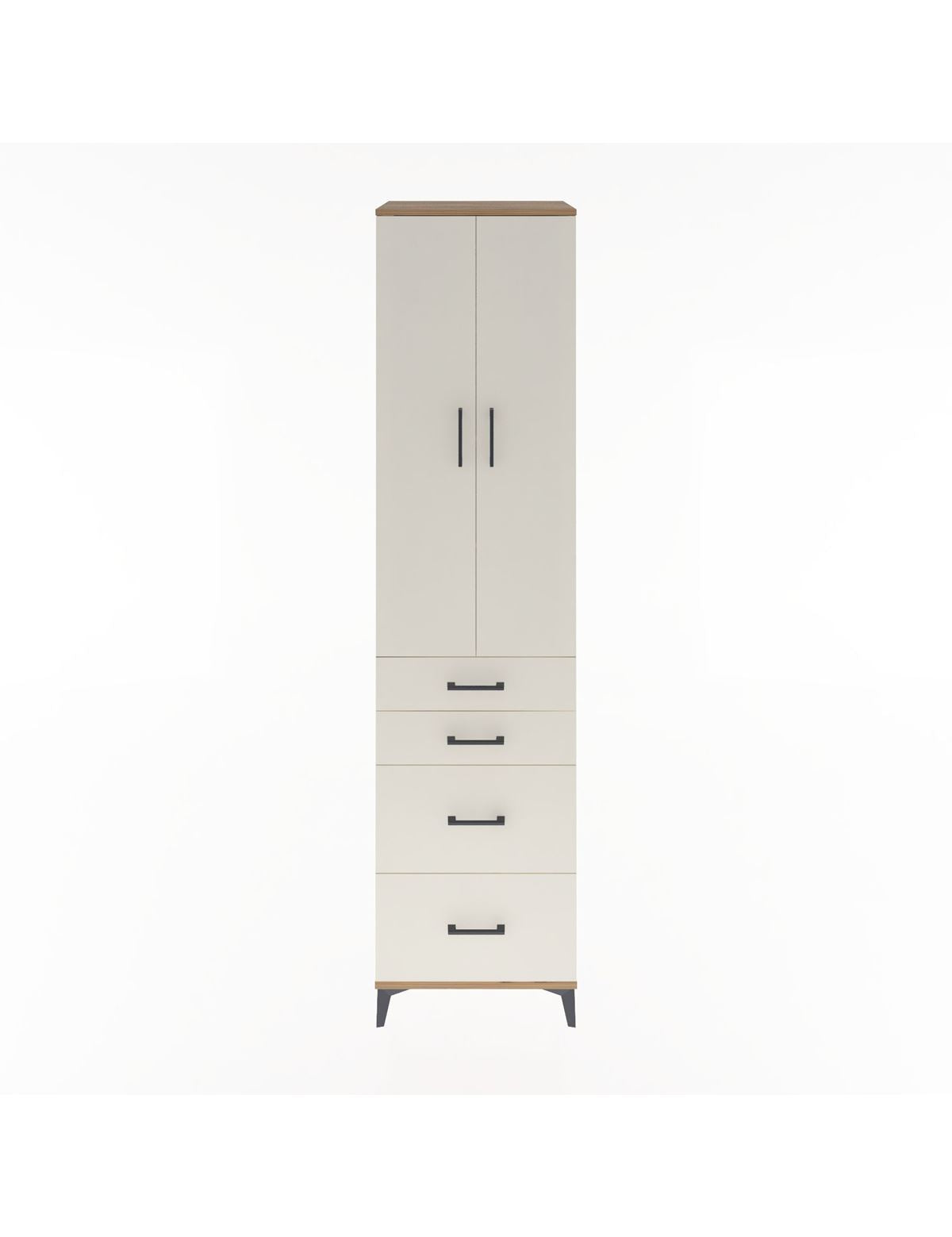 Hyperion Dolap 4 Raflı 4 Çekmeceli 2 Kapaklı 60x44x243 Çam-Aytaşı