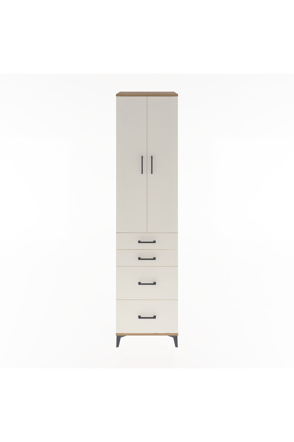 Hyperion Dolap 4 Raflı 4 Çekmeceli 2 Kapaklı 60x44x243 Çam-Aytaşı