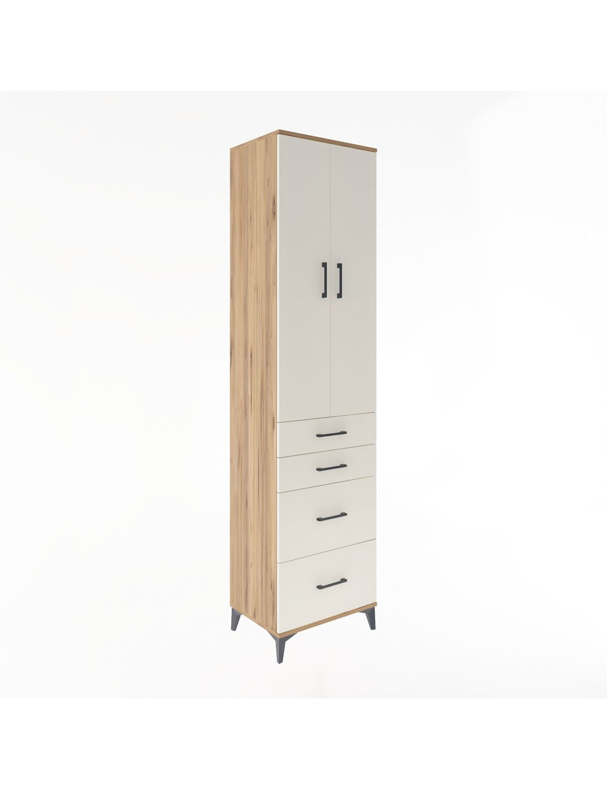 Hyperion Dolap 4 Raflı 4 Çekmeceli 2 Kapaklı 60x44x243 Çam-Aytaşı