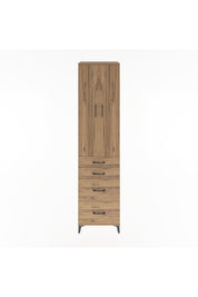 Hyperion Dolap 4 Raflı 4 Çekmeceli 2 Kapaklı 60x44x243 Çam-Çam