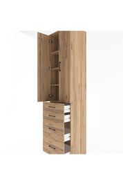 Hyperion Dolap 4 Raflı 4 Çekmeceli 2 Kapaklı 60x44x243 Çam-Çam