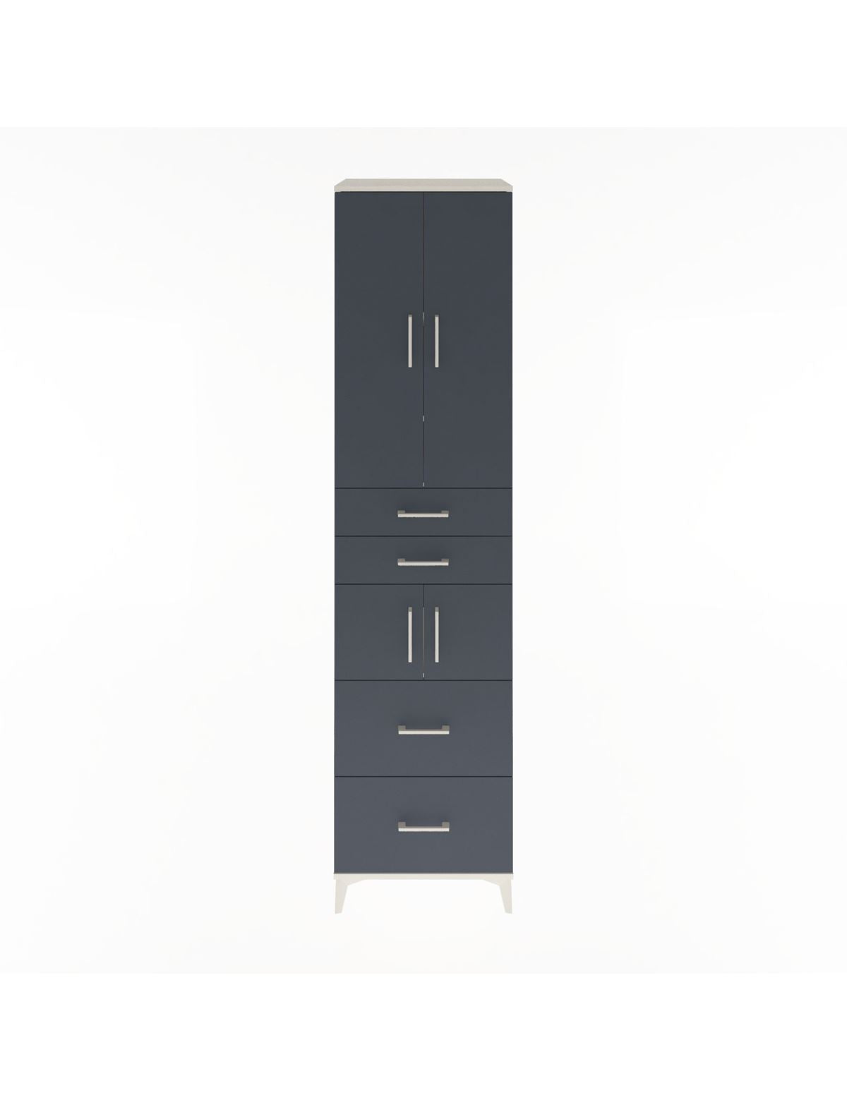 Hyperion Dolap 4 Raflı 4 Çekmeceli 4 Kapaklı 60x44x243 Aytaşı-Antrasit