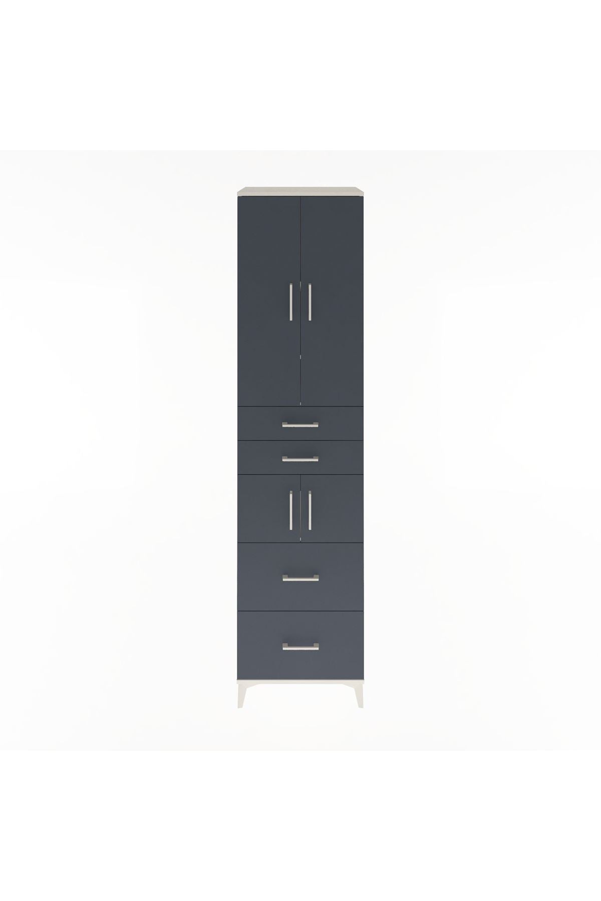Hyperion Dolap 4 Raflı 4 Çekmeceli 4 Kapaklı 60x44x243 Aytaşı-Antrasit