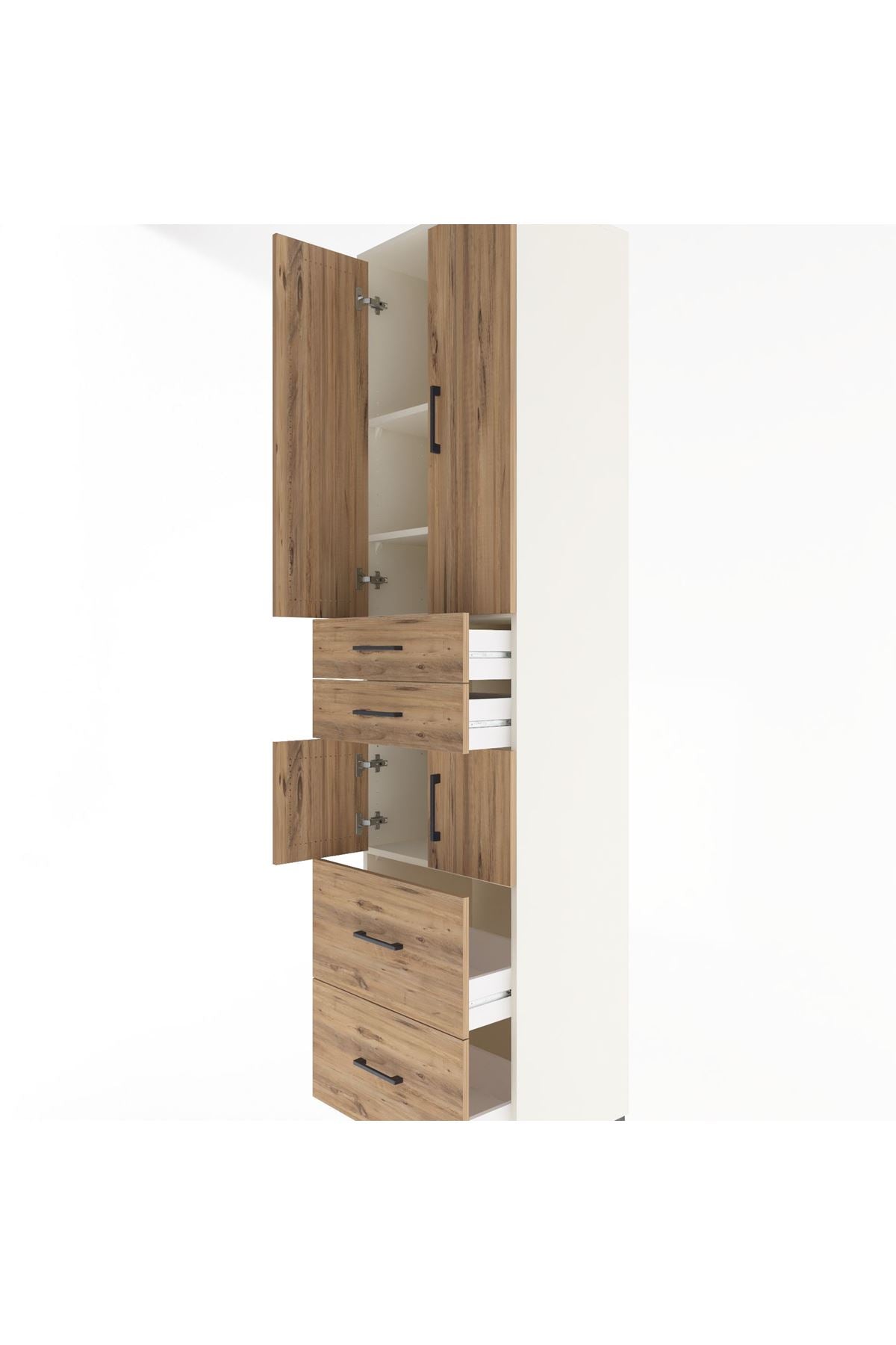 Hyperion Dolap 4 Raflı 4 Çekmeceli 4 Kapaklı 60x44x243 Aytaşı-Çam