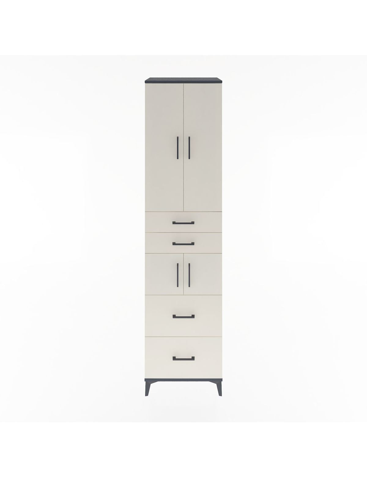 Hyperion Dolap 4 Raflı 4 Çekmeceli 4 Kapaklı 60x44x243 Antrasit-Aytaşı