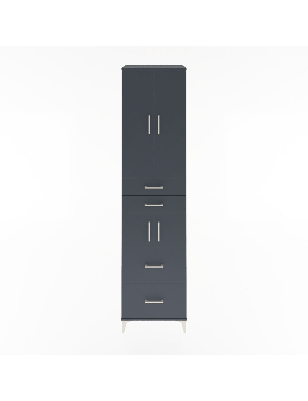 Hyperion Dolap 4 Raflı 4 Çekmeceli 4 Kapaklı 60x44x243 Antrasit-Antrasit