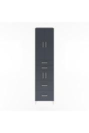 Hyperion Dolap 4 Raflı 4 Çekmeceli 4 Kapaklı 60x44x243 Antrasit-Antrasit