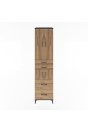 Hyperion Dolap 4 Raflı 4 Çekmeceli 4 Kapaklı 60x44x243 Antrasit-Çam