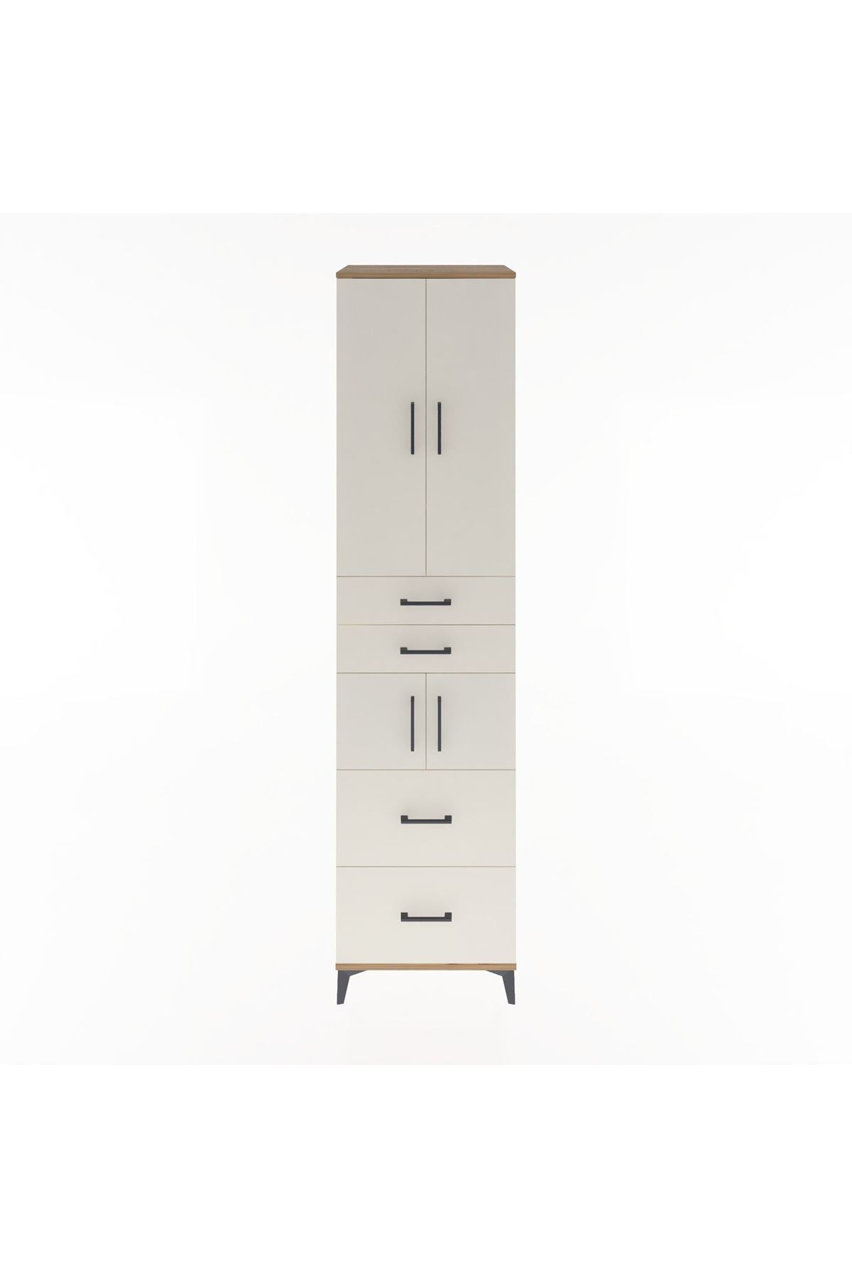 Hyperion Dolap 4 Raflı 4 Çekmeceli 4 Kapaklı 60x44x243 Çam-Aytaşı